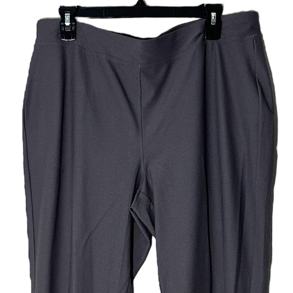 NWT Eileen Fisher Gray Washable Stretch Crepe Pant Slim Fit Ankle Length Size XL - Picture 3 of 11